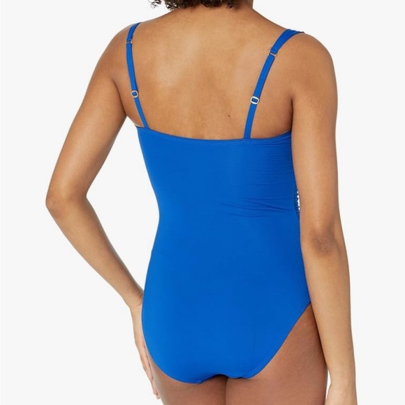 Bleu Rod Beattie Kore Shirred Bandeau One Piece in Cobalt Blue NWT Size 8 - Picture 2 of 6